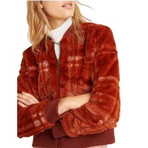 NWT - Anthropologie, burnt orange bomber jacket